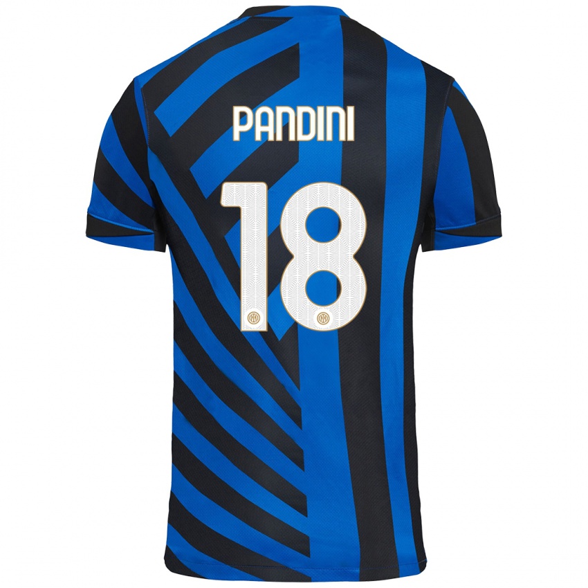 Niño Camiseta Marta Pandini #18 Azul Negro 1ª Equipación 2024/25 La Camisa Perú