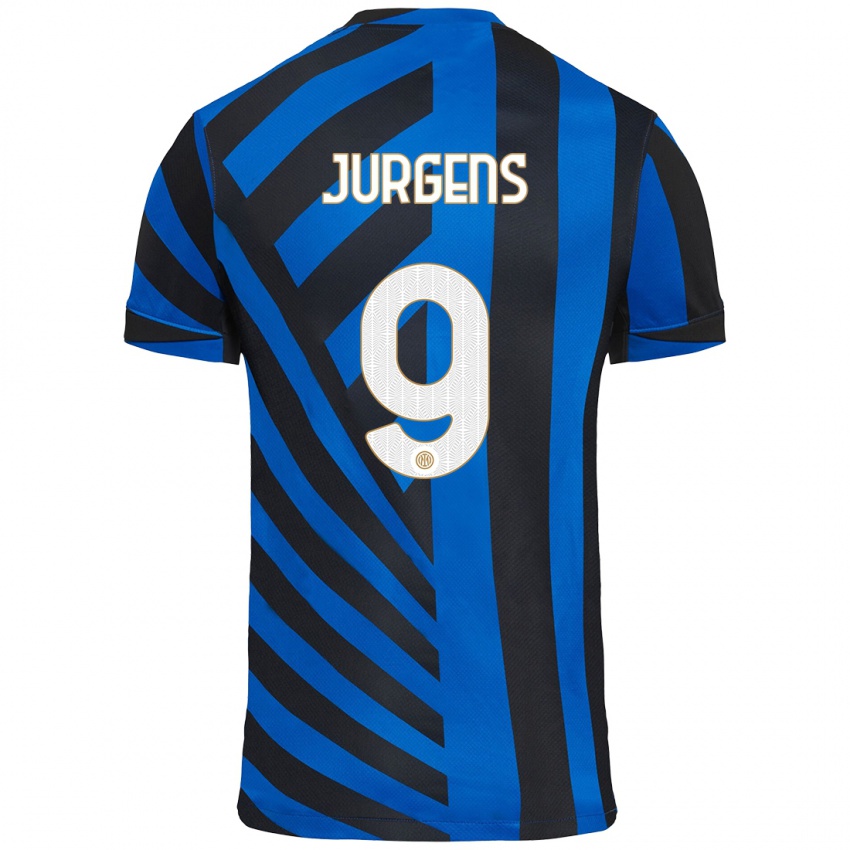 Niño Camiseta Oliver Jurgens #9 Azul Negro 1ª Equipación 2024/25 La Camisa Perú