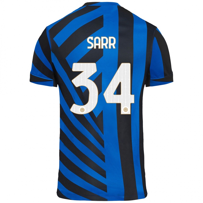 Niño Camiseta Amadou Sarr #34 Azul Negro 1ª Equipación 2024/25 La Camisa Perú