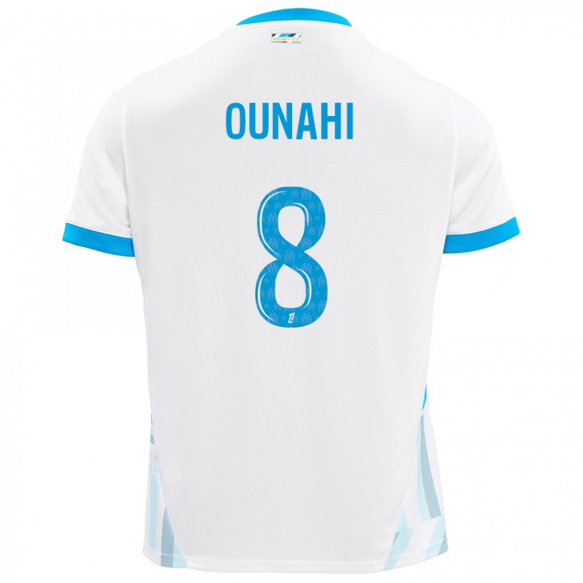 Niño Camiseta Azzedine Ounahi #8 Blanco Azul Cielo 1ª Equipación 2024/25 La Camisa Perú