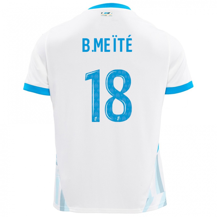 Niño Camiseta Bamo Meïté #18 Blanco Azul Cielo 1ª Equipación 2024/25 La Camisa Perú