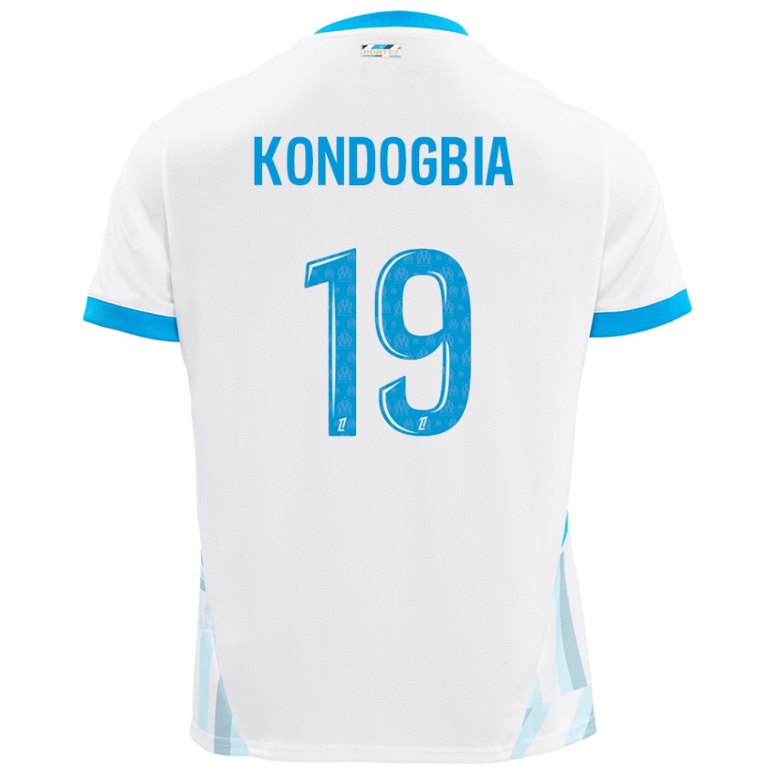 Niño Camiseta Geoffrey Kondogbia #19 Blanco Azul Cielo 1ª Equipación 2024/25 La Camisa Perú