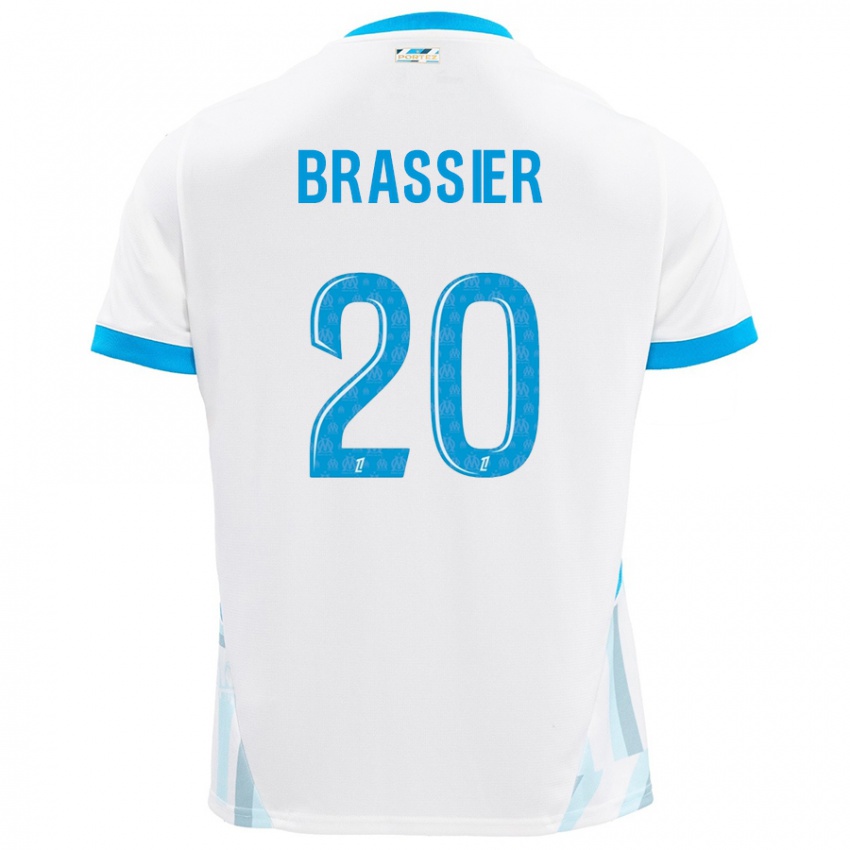 Niño Camiseta Lilian Brassier #20 Blanco Azul Cielo 1ª Equipación 2024/25 La Camisa Perú