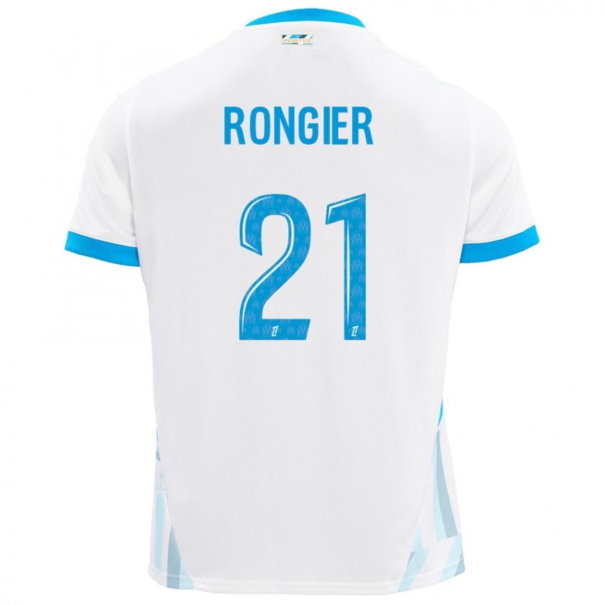 Niño Camiseta Valentin Rongier #21 Blanco Azul Cielo 1ª Equipación 2024/25 La Camisa Perú