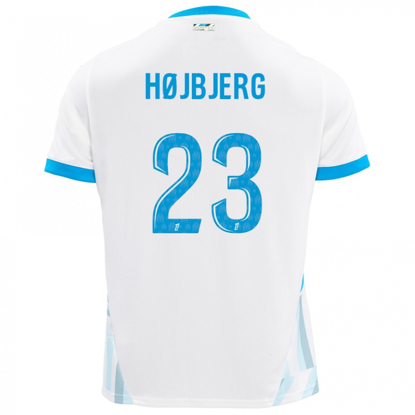 Niño Camiseta Pierre Emile Hojbjerg #23 Blanco Azul Cielo 1ª Equipación 2024/25 La Camisa Perú