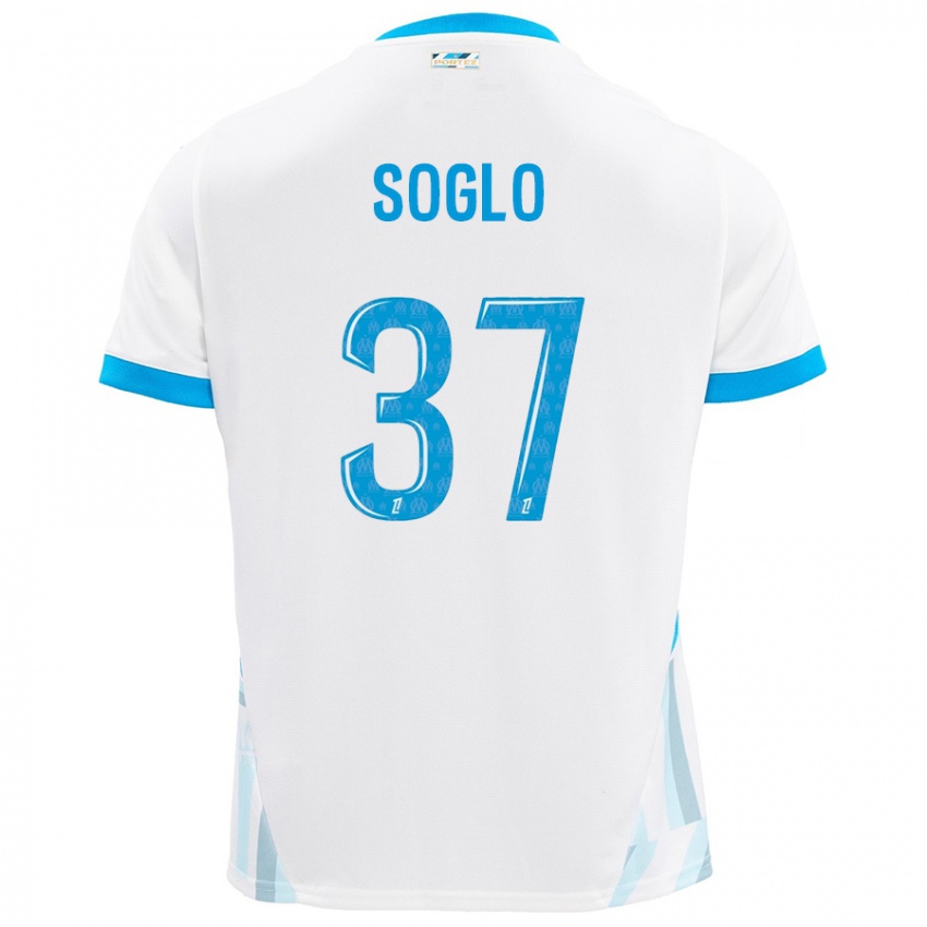 Niño Camiseta Emran Soglo #37 Blanco Azul Cielo 1ª Equipación 2024/25 La Camisa Perú