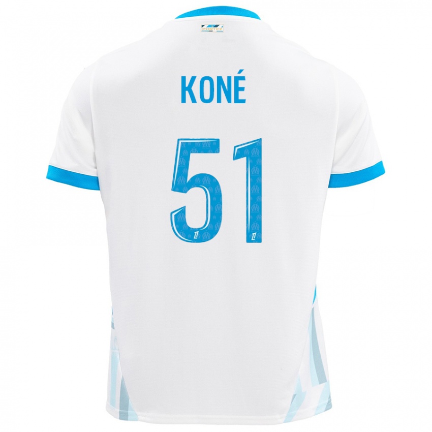 Niño Camiseta Ismaël Koné #51 Blanco Azul Cielo 1ª Equipación 2024/25 La Camisa Perú