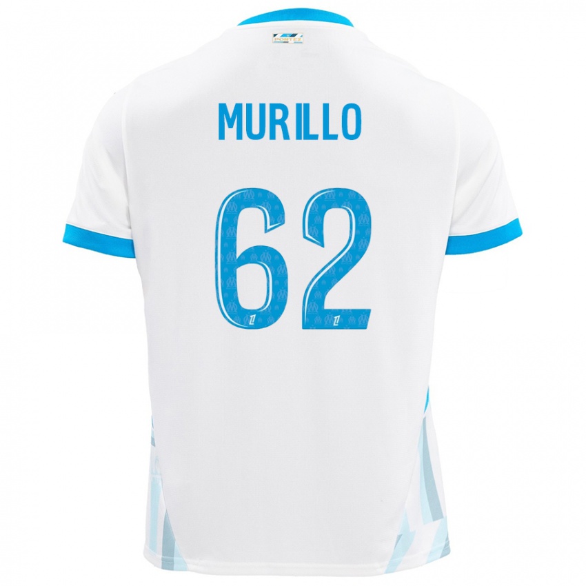 Niño Camiseta Amir Murillo #62 Blanco Azul Cielo 1ª Equipación 2024/25 La Camisa Perú