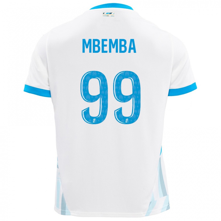 Niño Camiseta Chancel Mbemba #99 Blanco Azul Cielo 1ª Equipación 2024/25 La Camisa Perú