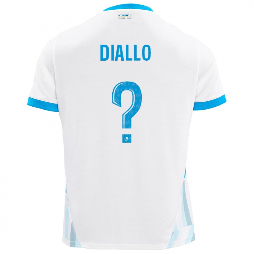 Niño Camiseta Mouhamed Diallo #0 Blanco Azul Cielo 1ª Equipación 2024/25 La Camisa Perú