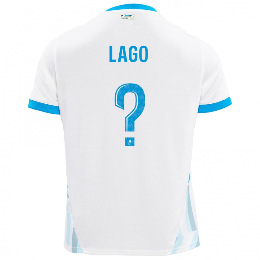 Niño Camiseta Ange Lago #0 Blanco Azul Cielo 1ª Equipación 2024/25 La Camisa Perú