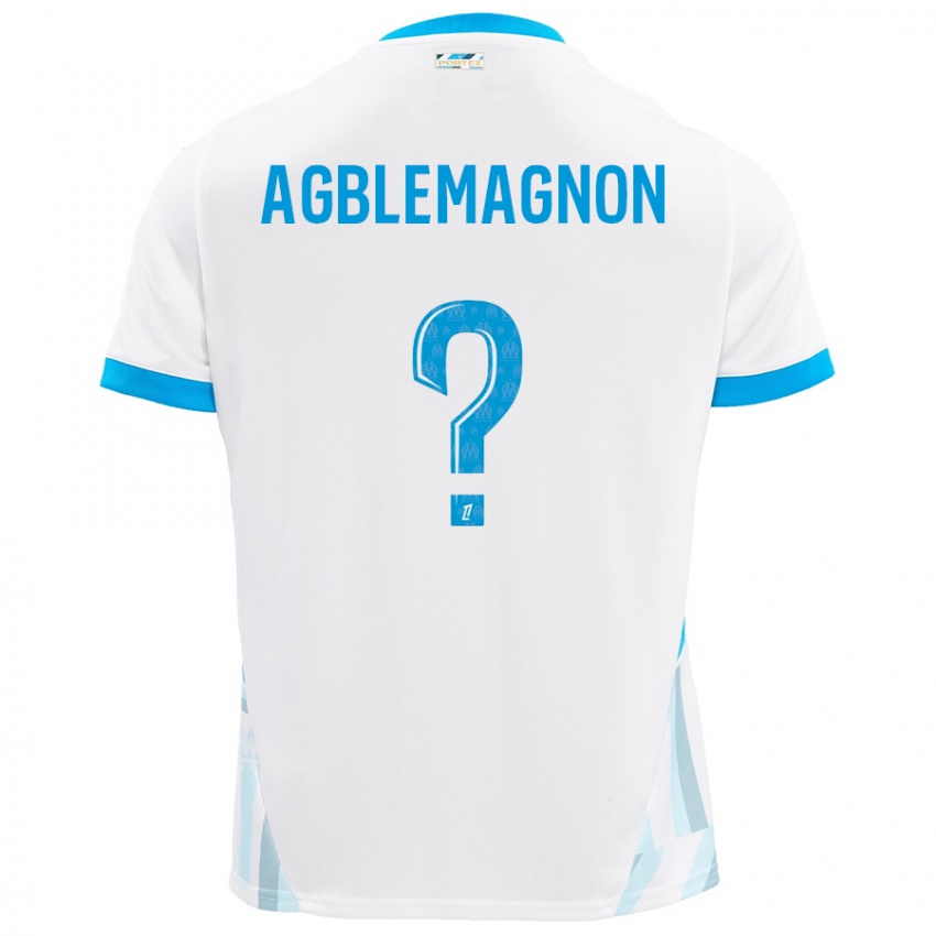 Niño Camiseta Jordan Agblemagnon #0 Blanco Azul Cielo 1ª Equipación 2024/25 La Camisa Perú