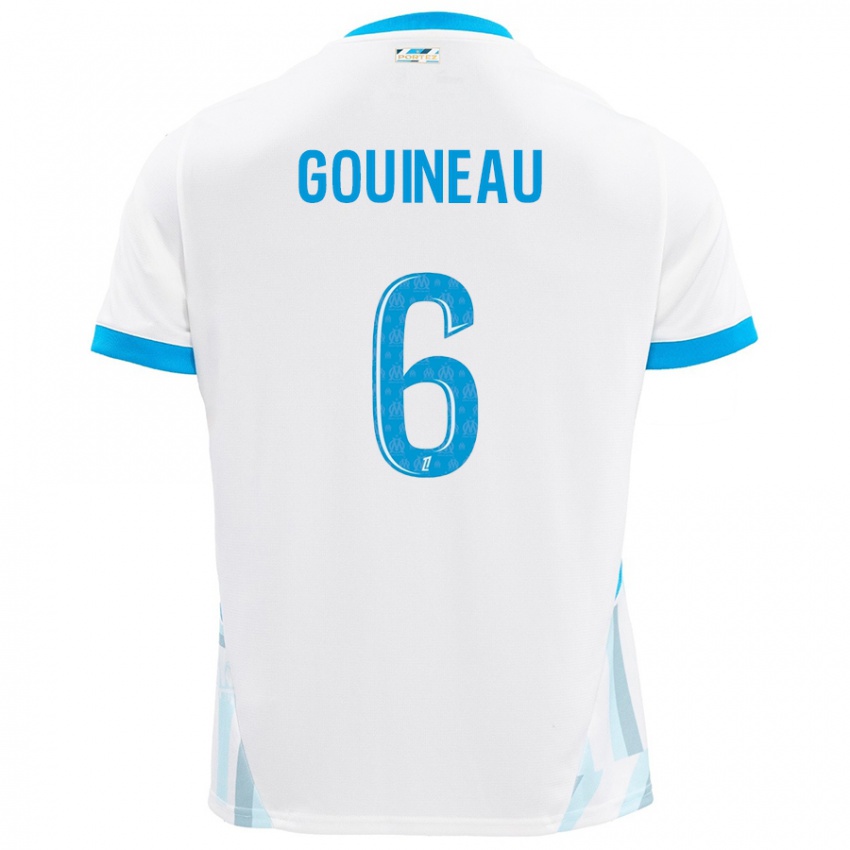 Niño Camiseta Coline Gouineau #6 Blanco Azul Cielo 1ª Equipación 2024/25 La Camisa Perú