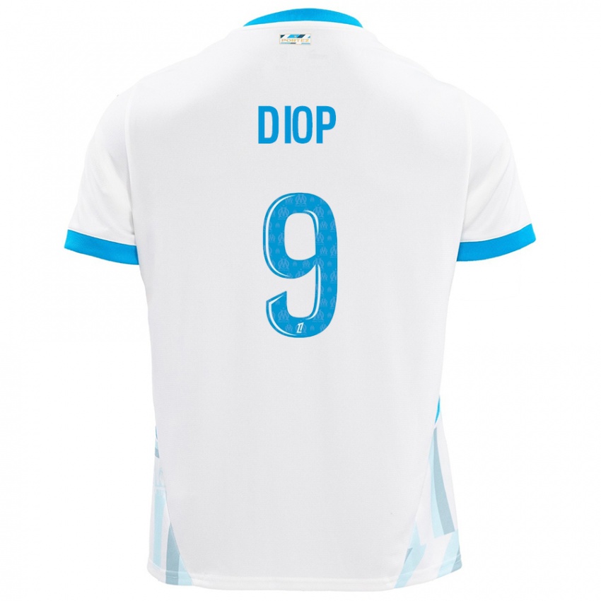 Niño Camiseta Mama Diop #9 Blanco Azul Cielo 1ª Equipación 2024/25 La Camisa Perú