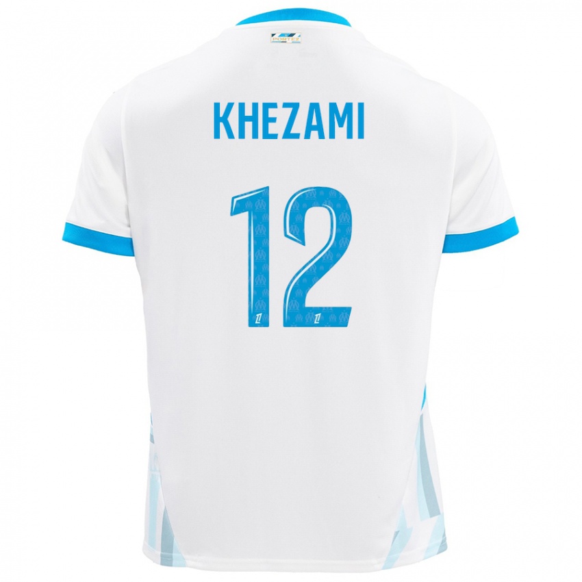 Niño Camiseta Roselène Khezami #12 Blanco Azul Cielo 1ª Equipación 2024/25 La Camisa Perú