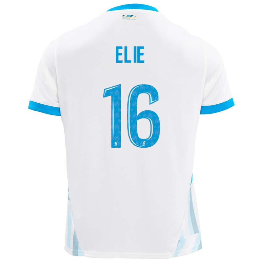 Niño Camiseta Anaïs Elie #16 Blanco Azul Cielo 1ª Equipación 2024/25 La Camisa Perú