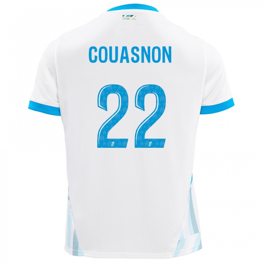 Niño Camiseta Roxane Couasnon #22 Blanco Azul Cielo 1ª Equipación 2024/25 La Camisa Perú