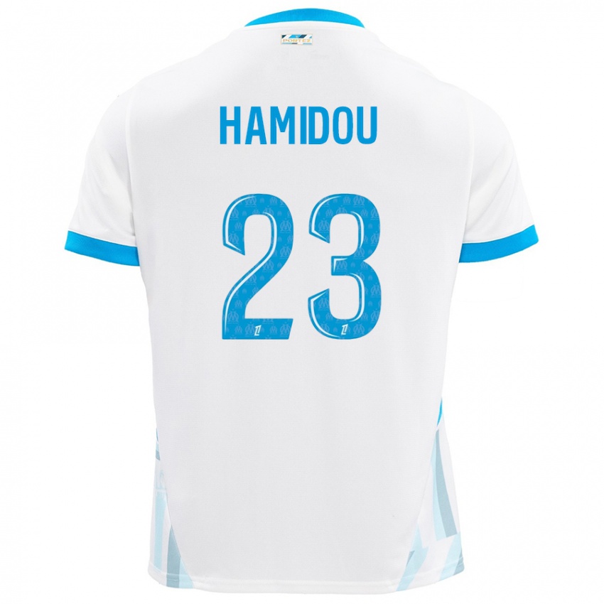 Niño Camiseta Jamila Hamidou #23 Blanco Azul Cielo 1ª Equipación 2024/25 La Camisa Perú