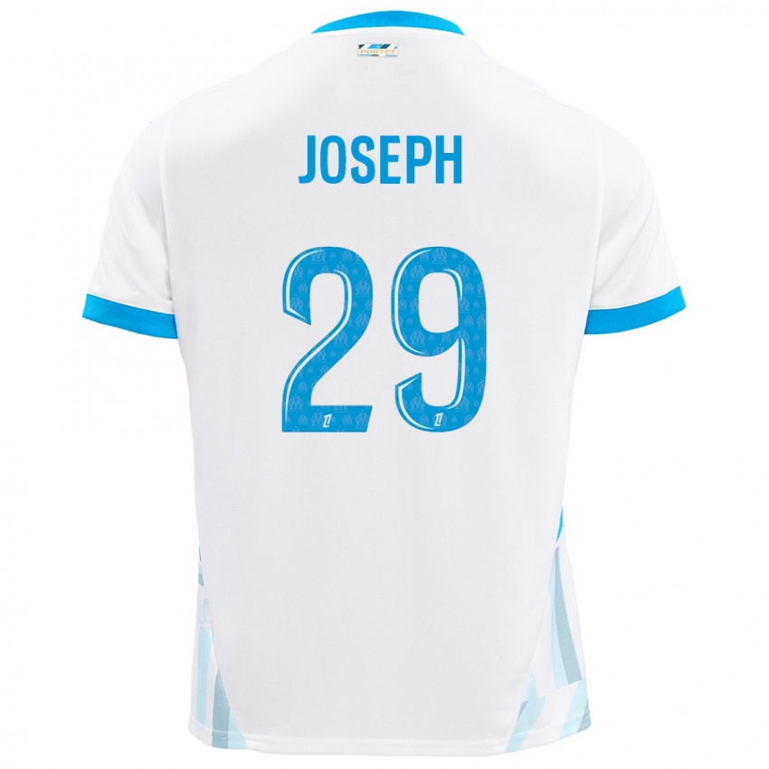 Niño Camiseta Darlina Joseph #29 Blanco Azul Cielo 1ª Equipación 2024/25 La Camisa Perú