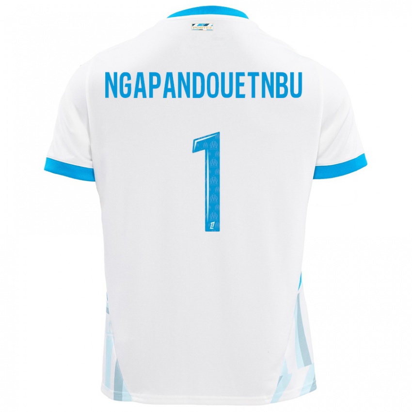 Niño Camiseta Simon Ngapandouetnbu #1 Blanco Azul Cielo 1ª Equipación 2024/25 La Camisa Perú