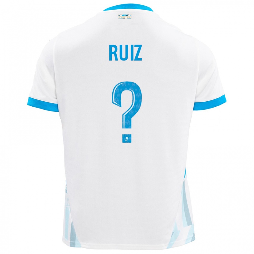 Niño Camiseta Pedro Ruiz #0 Blanco Azul Cielo 1ª Equipación 2024/25 La Camisa Perú