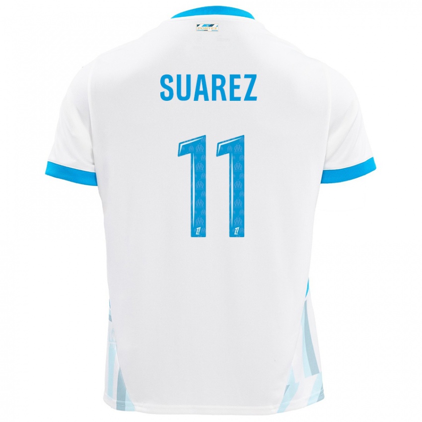 Niño Camiseta Luis Suarez #11 Blanco Azul Cielo 1ª Equipación 2024/25 La Camisa Perú