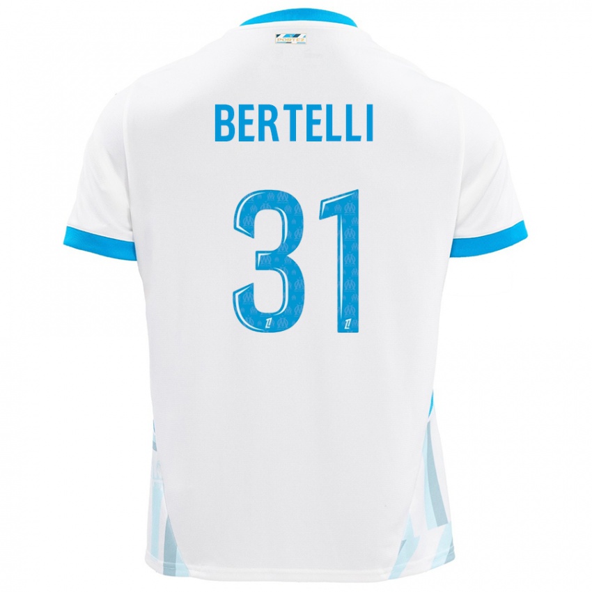 Niño Camiseta Ugo Bertelli #31 Blanco Azul Cielo 1ª Equipación 2024/25 La Camisa Perú