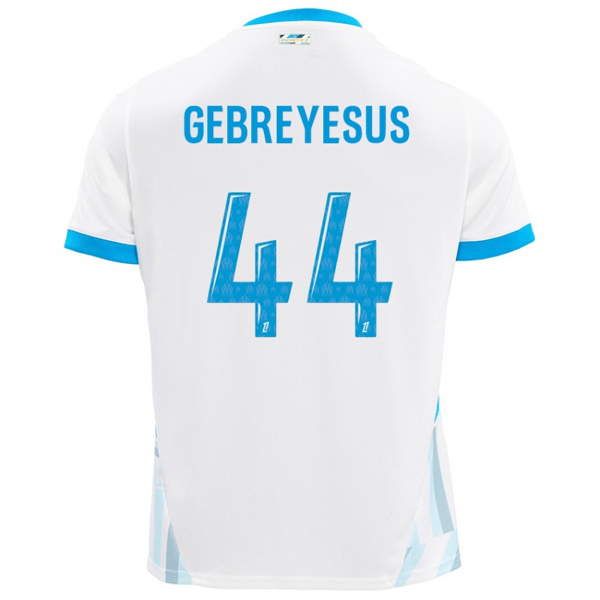 Niño Camiseta Esey Gebreyesus #44 Blanco Azul Cielo 1ª Equipación 2024/25 La Camisa Perú