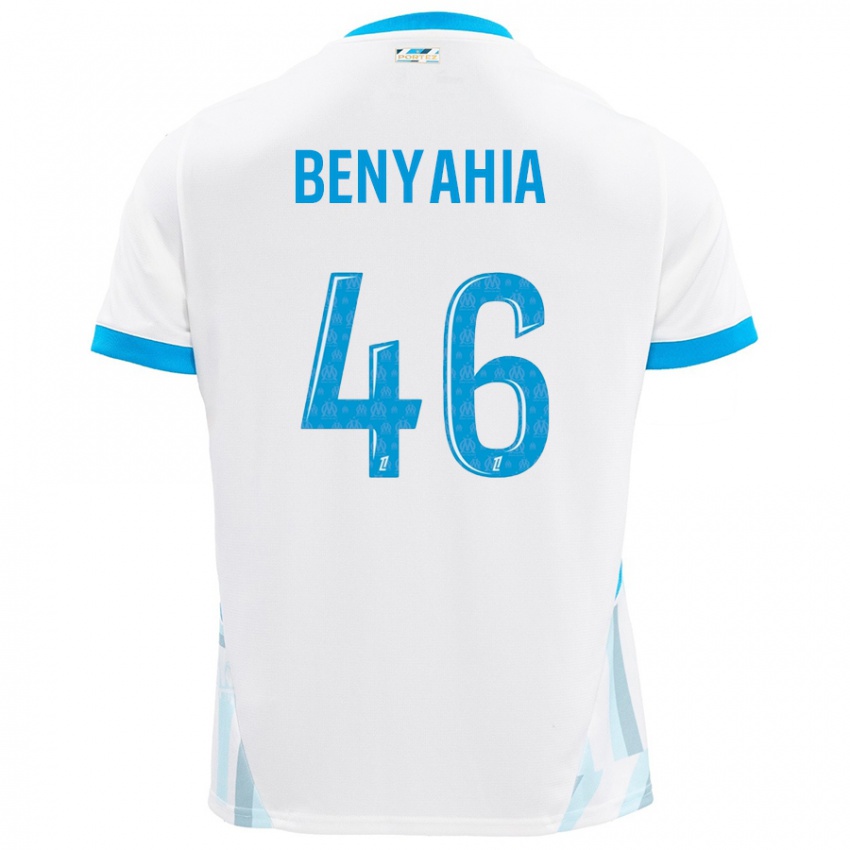 Niño Camiseta Aylan Benyahia-Tani #46 Blanco Azul Cielo 1ª Equipación 2024/25 La Camisa Perú