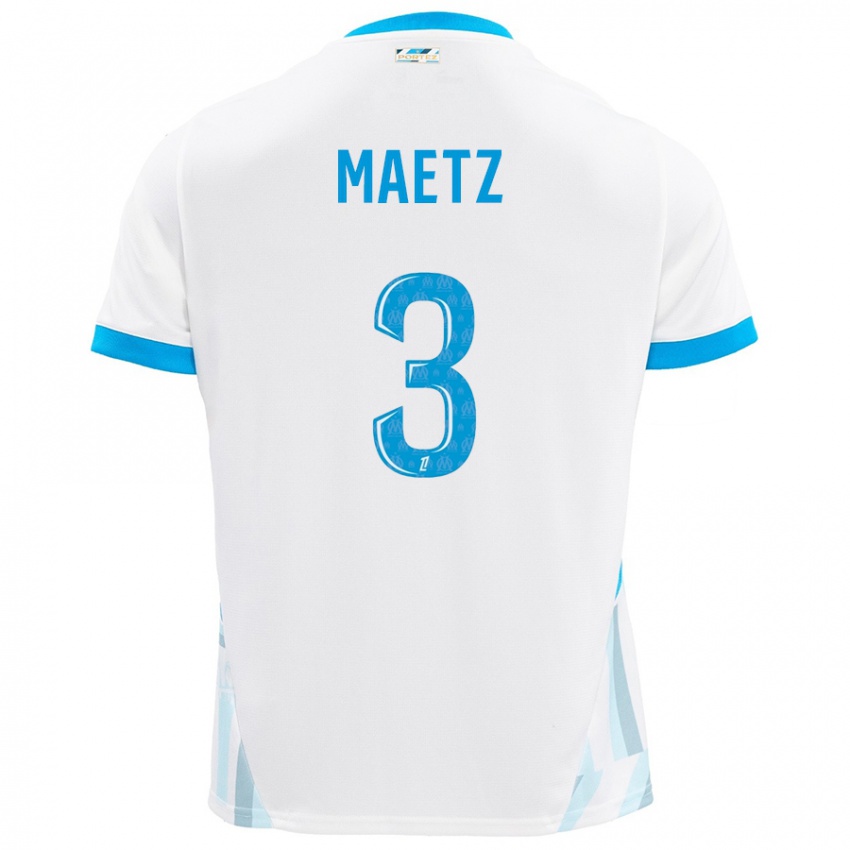 Niño Camiseta Agathe Maetz #3 Blanco Azul Cielo 1ª Equipación 2024/25 La Camisa Perú