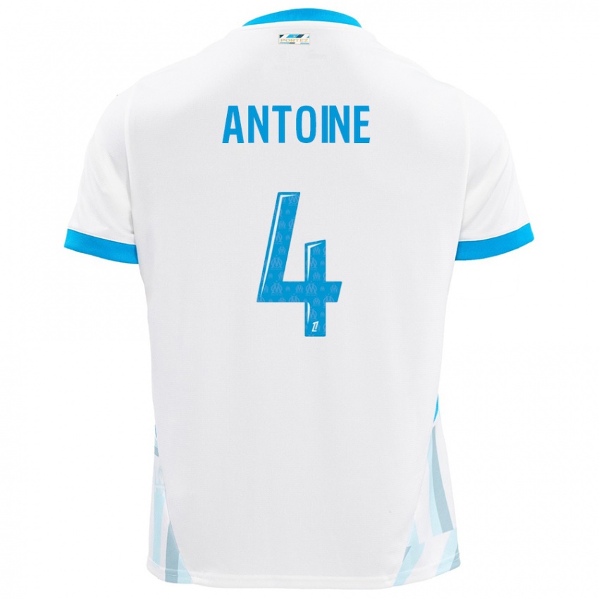 Niño Camiseta Maud Antoine #4 Blanco Azul Cielo 1ª Equipación 2024/25 La Camisa Perú