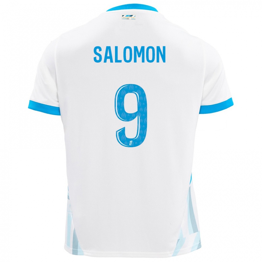 Niño Camiseta Maeva Salomon #9 Blanco Azul Cielo 1ª Equipación 2024/25 La Camisa Perú