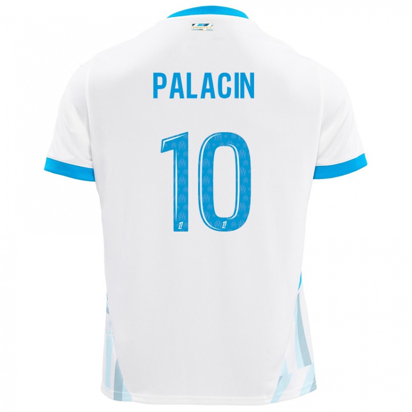 Niño Camiseta Sara Palacin #10 Blanco Azul Cielo 1ª Equipación 2024/25 La Camisa Perú