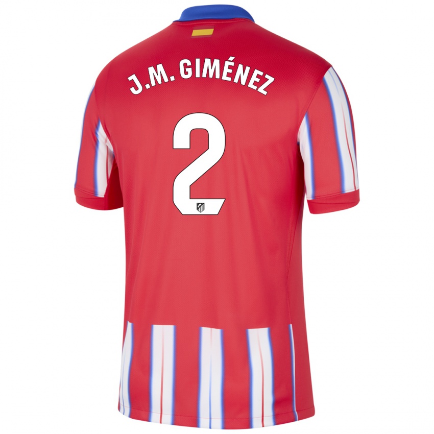 Niño Camiseta José María Giménez #2 Rojo Blanco Azul 1ª Equipación 2024/25 La Camisa Perú