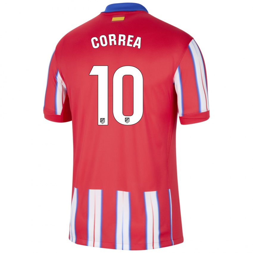 Niño Camiseta Angel Correa #10 Rojo Blanco Azul 1ª Equipación 2024/25 La Camisa Perú