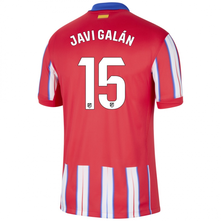 Niño Camiseta Javi Galán #15 Rojo Blanco Azul 1ª Equipación 2024/25 La Camisa Perú