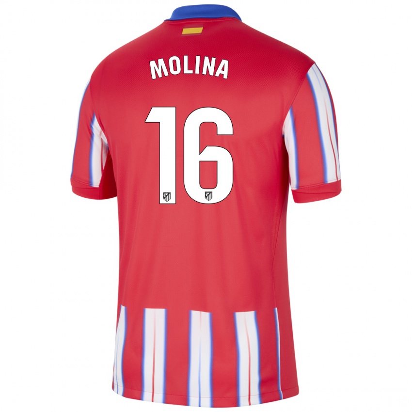 Niño Camiseta Nahuel Molina #16 Rojo Blanco Azul 1ª Equipación 2024/25 La Camisa Perú