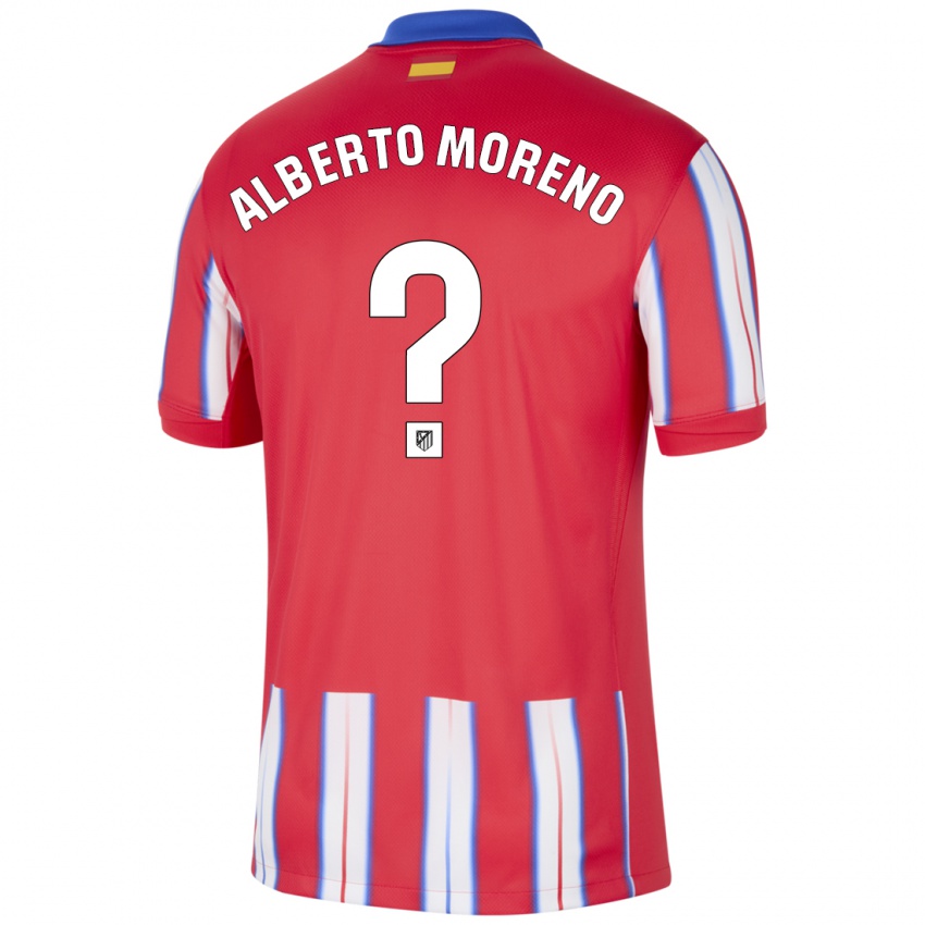 Niño Camiseta Alberto Moreno #0 Rojo Blanco Azul 1ª Equipación 2024/25 La Camisa Perú