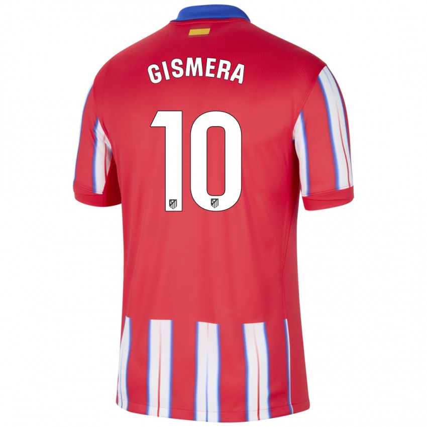 Niño Camiseta Aitor Gismera #10 Rojo Blanco Azul 1ª Equipación 2024/25 La Camisa Perú