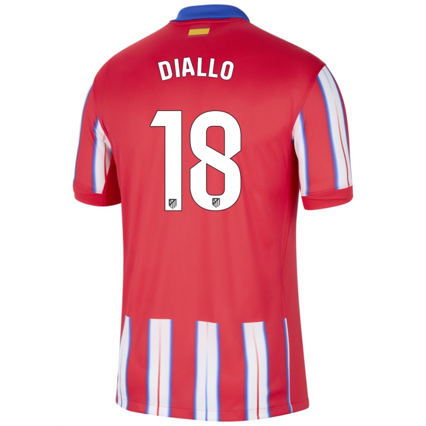 Niño Camiseta Selu Diallo #18 Rojo Blanco Azul 1ª Equipación 2024/25 La Camisa Perú