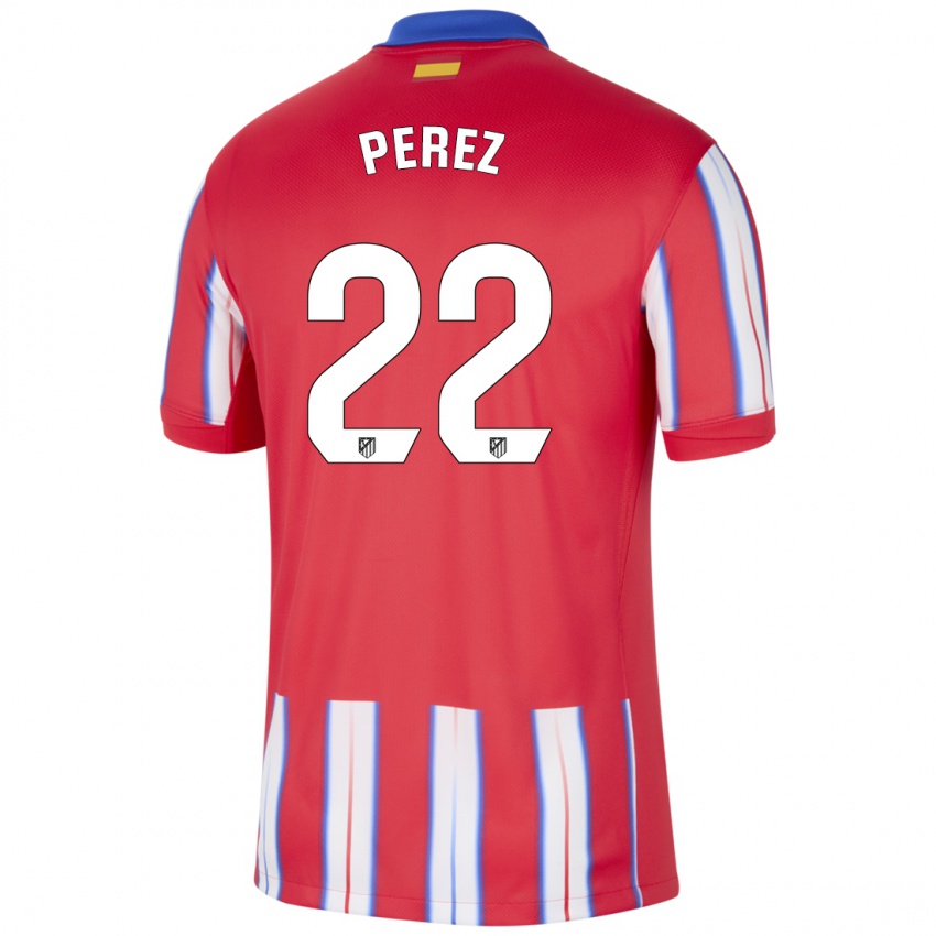 Niño Camiseta Pablo Pérez #22 Rojo Blanco Azul 1ª Equipación 2024/25 La Camisa Perú