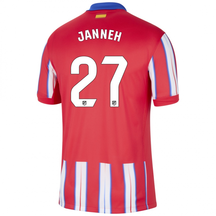 Niño Camiseta Omar Janneh #27 Rojo Blanco Azul 1ª Equipación 2024/25 La Camisa Perú