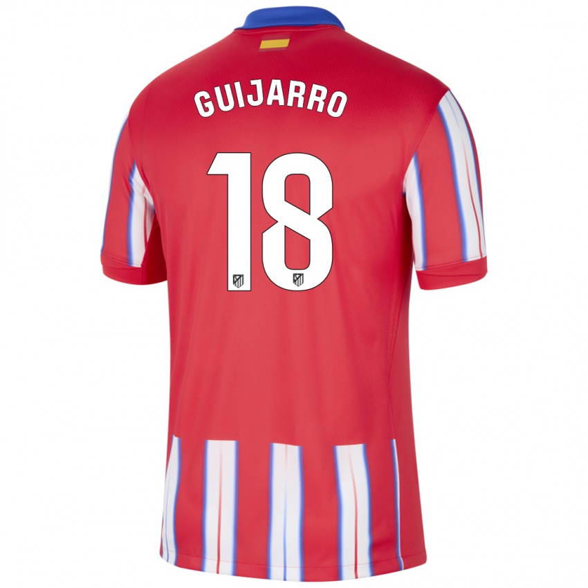 Niño Camiseta Sheila Guijarro #18 Rojo Blanco Azul 1ª Equipación 2024/25 La Camisa Perú