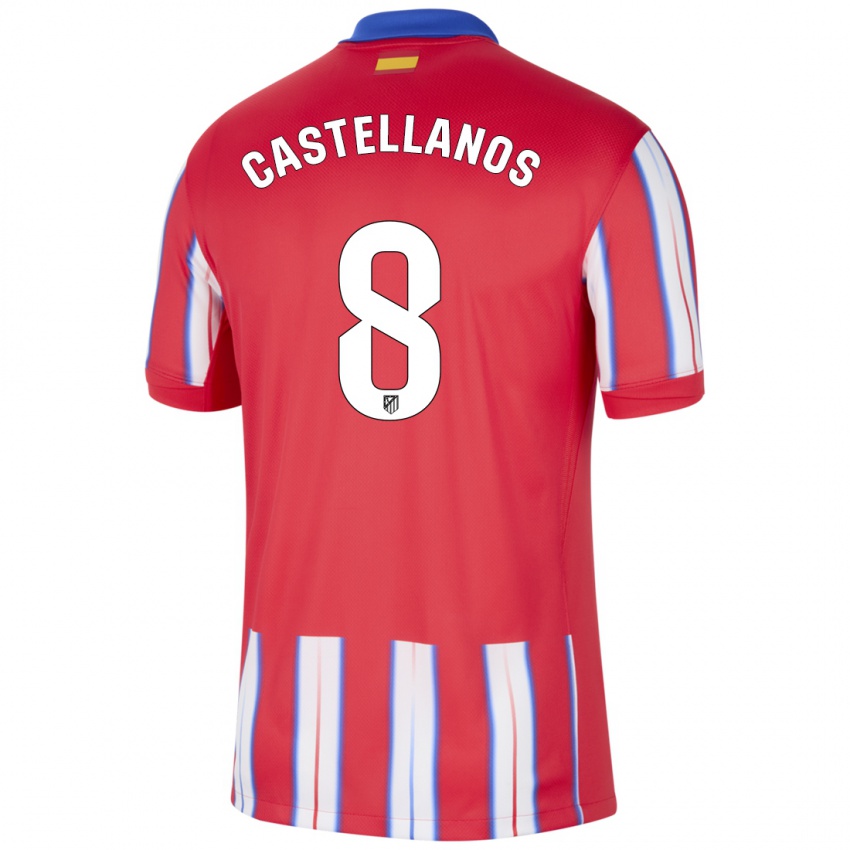 Niño Camiseta Jorge Castellanos #8 Rojo Blanco Azul 1ª Equipación 2024/25 La Camisa Perú