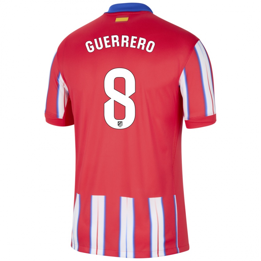 Niño Camiseta Irene Guerrero #8 Rojo Blanco Azul 1ª Equipación 2024/25 La Camisa Perú