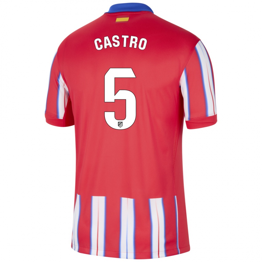 Niño Camiseta Oscar Castro #5 Rojo Blanco Azul 1ª Equipación 2024/25 La Camisa Perú