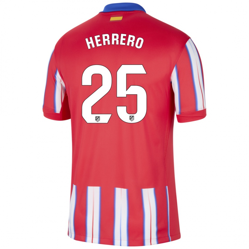 Niño Camiseta Alex Herrero #25 Rojo Blanco Azul 1ª Equipación 2024/25 La Camisa Perú