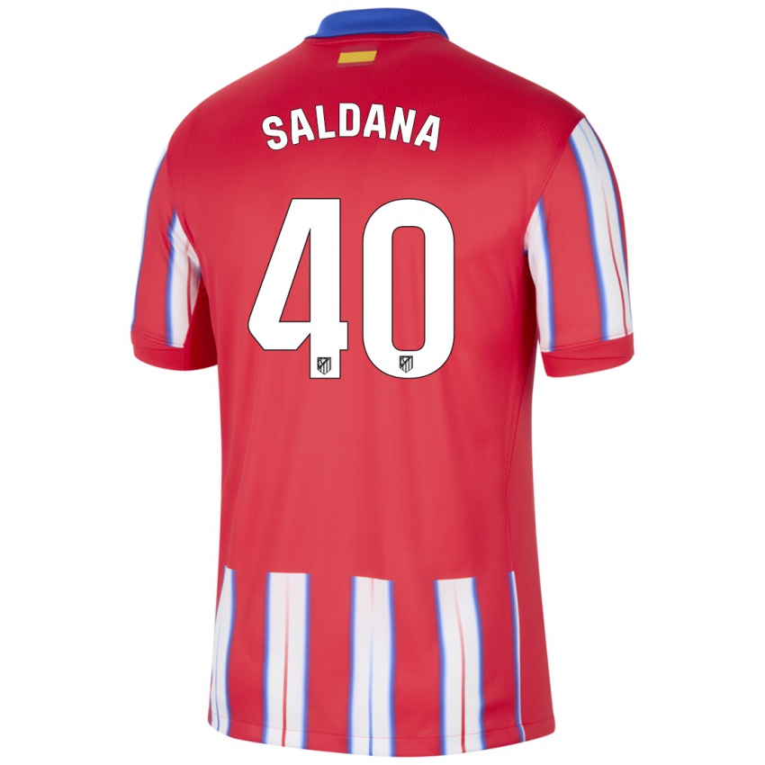 Niño Camiseta Jose Saldana #40 Rojo Blanco Azul 1ª Equipación 2024/25 La Camisa Perú