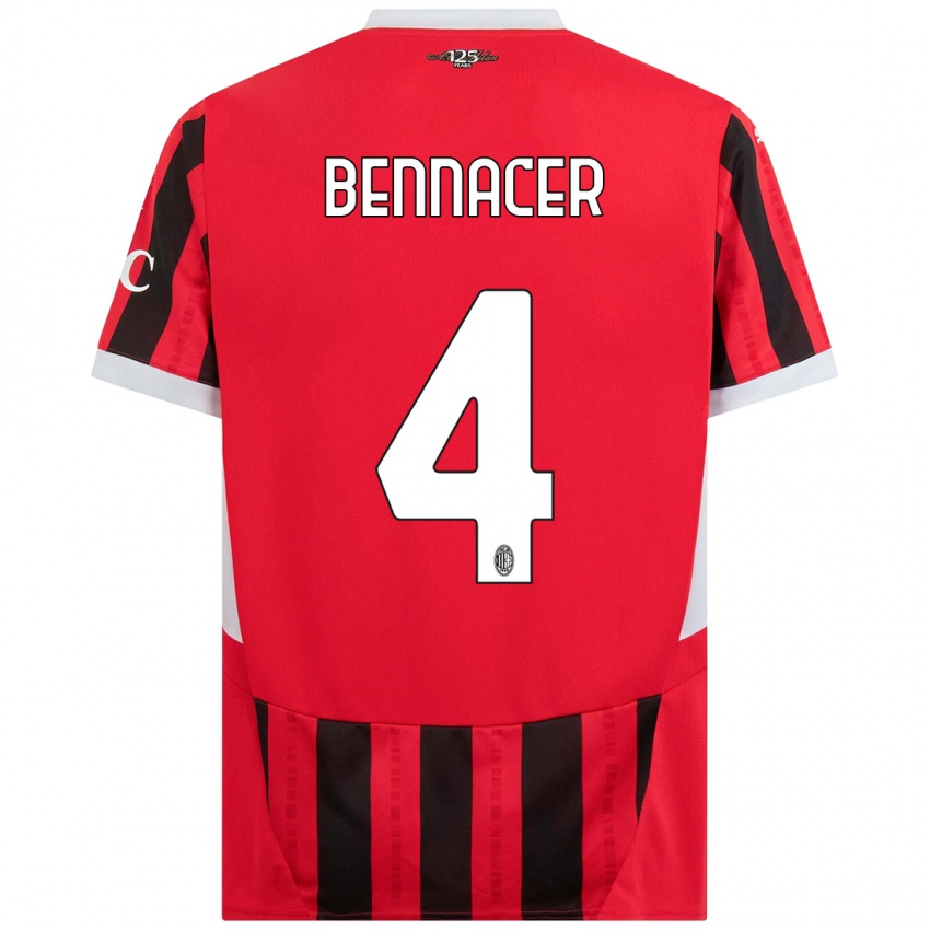 Niño Camiseta Ismael Bennacer #4 Rojo Negro 1ª Equipación 2024/25 La Camisa Perú