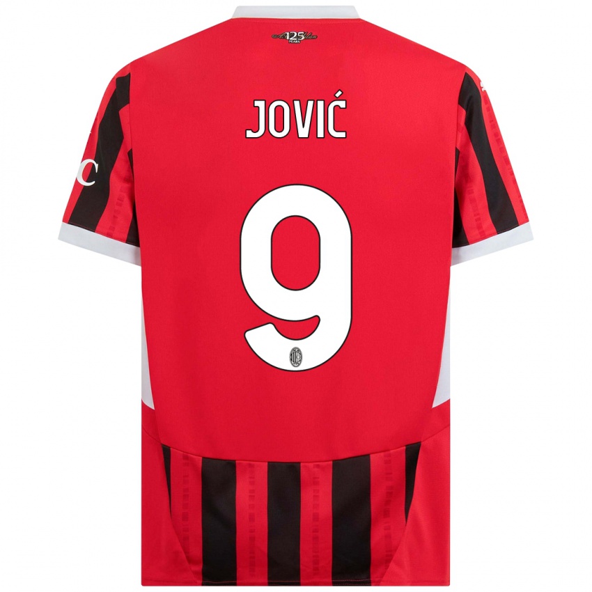 Niño Camiseta Luka Jovic #9 Rojo Negro 1ª Equipación 2024/25 La Camisa Perú